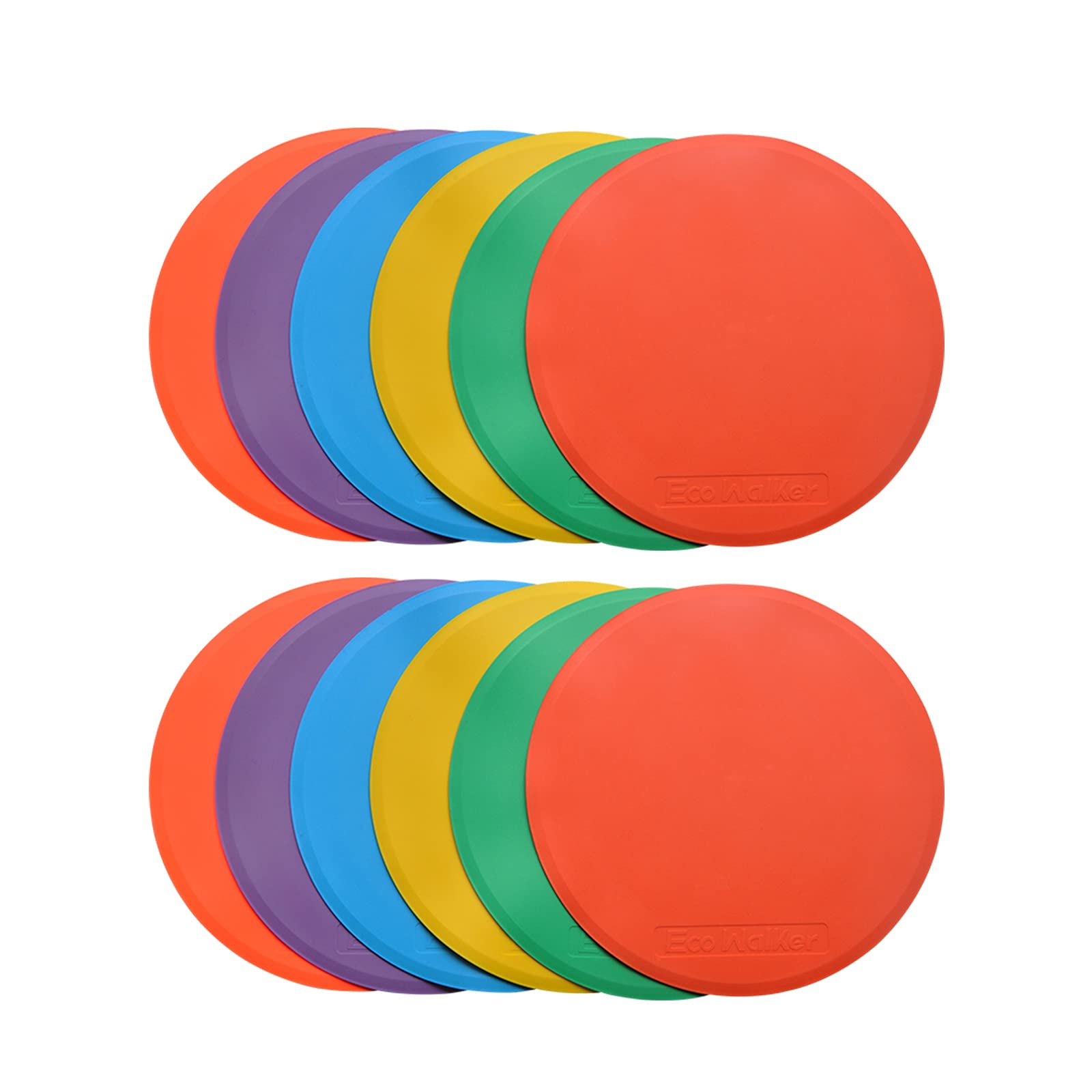 Eco Walker 10 Inch Spot Markers Flat Field Cones (12 Pack)